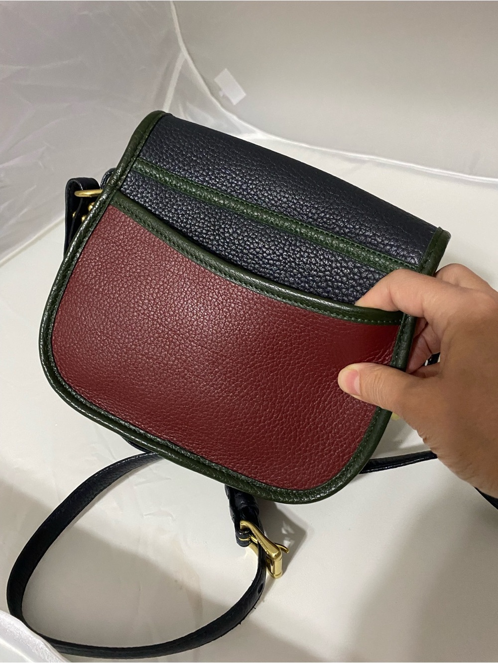 Vintage Dooney & Bourke Teton Essex Crossbody Saddle Bag AWL Leather - Picture 6 of 16